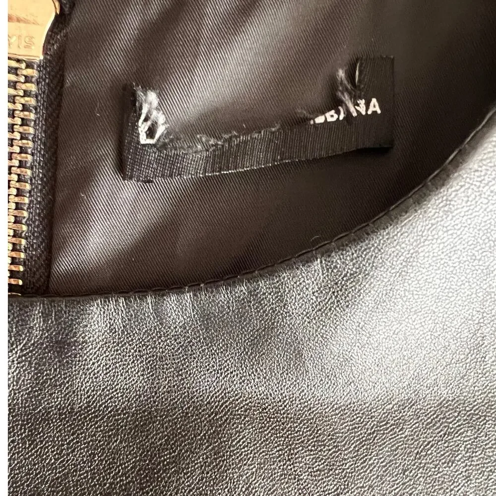 Dolce & Gabbana Black Front Pocket Leather Accent Mini Dress, XS/US2/T38 - Picture 10 of 15